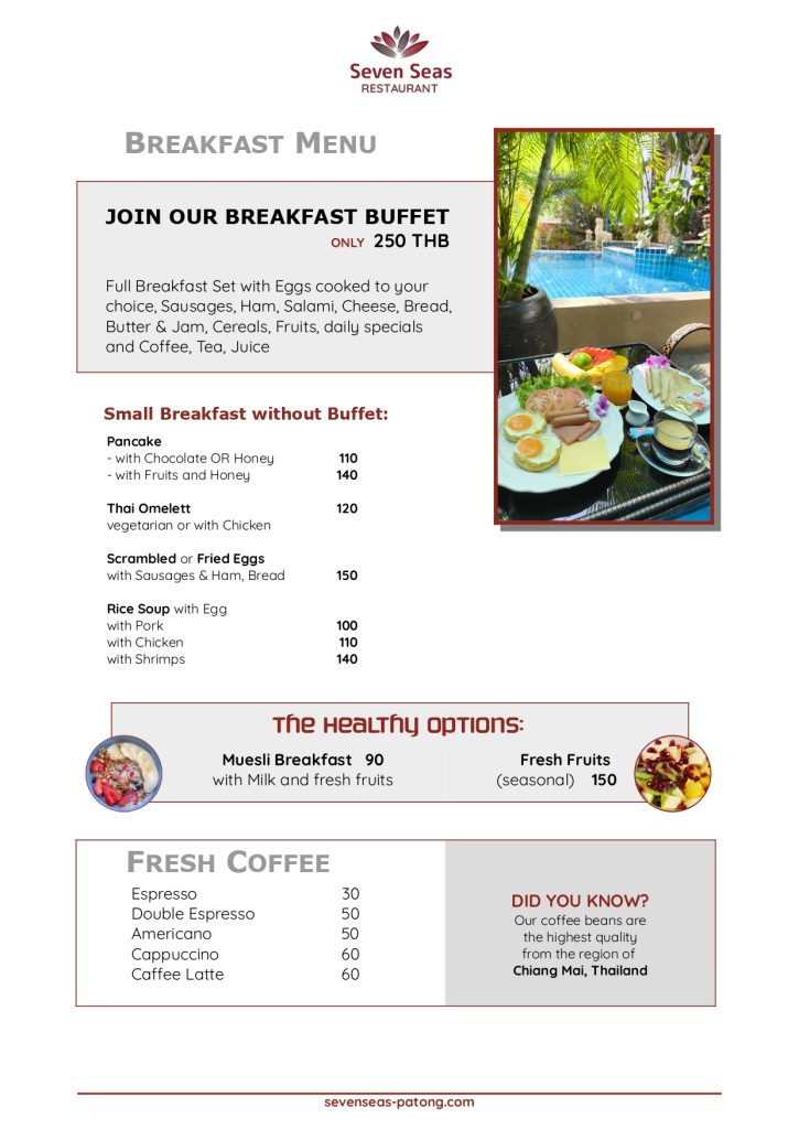 Seven Seas Restaurant Menu