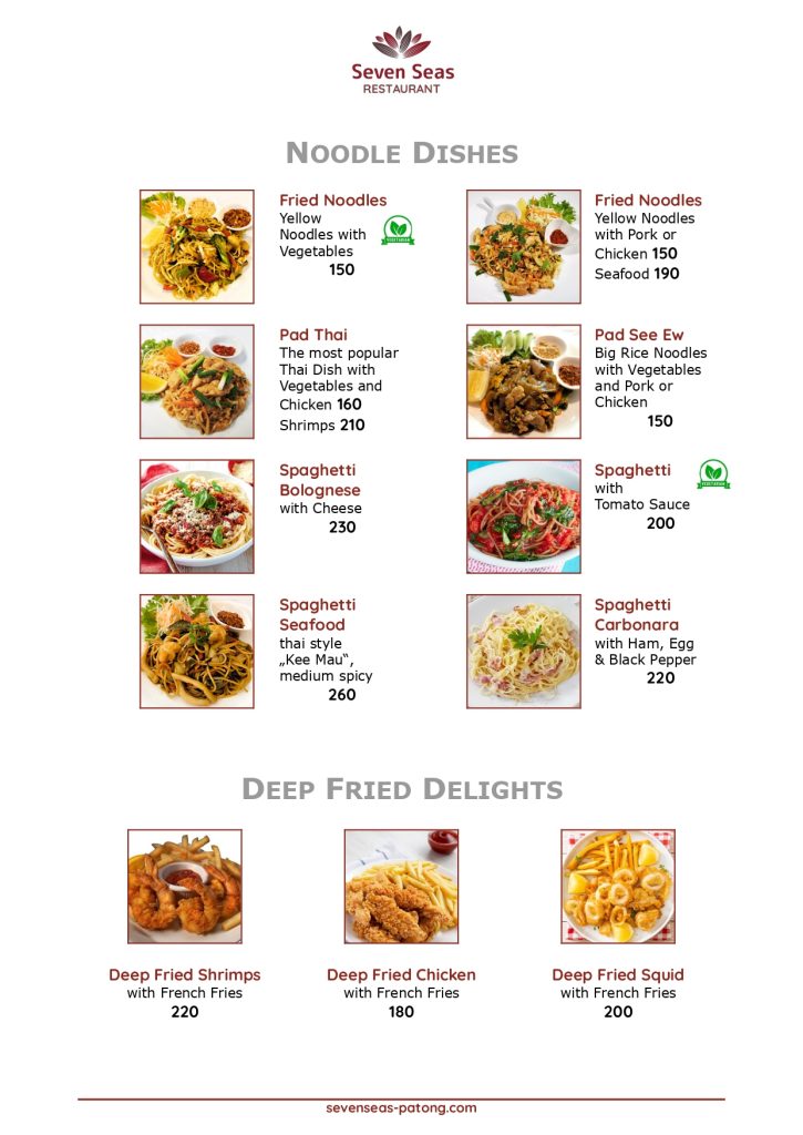 Seven Seas Restaurant Menu