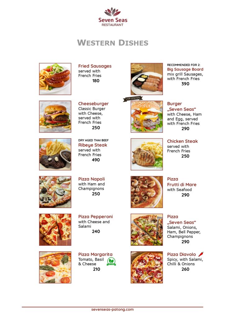 Seven Seas Restaurant Menu