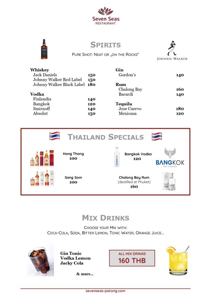 Seven Seas Restaurant Menu